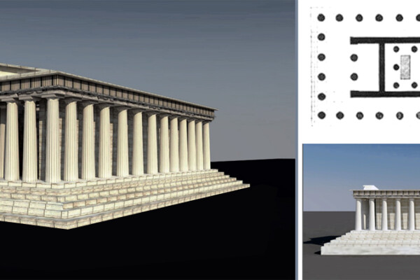 Τρισδιάστατη απεικόνιση του Ναού του Ηφαίστου στο Θησείο