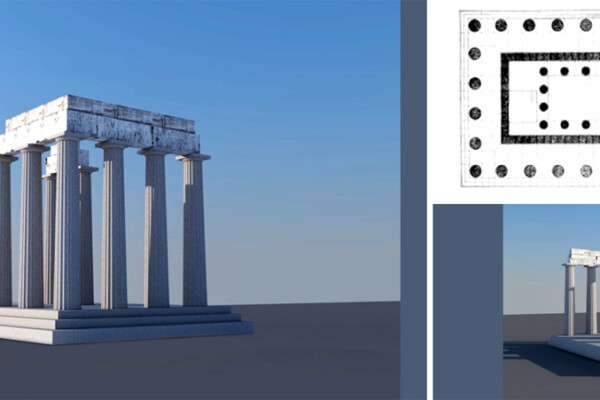 Τρισδιάστατη απεικόνιση του Ναού του Δία στη Νεμέα