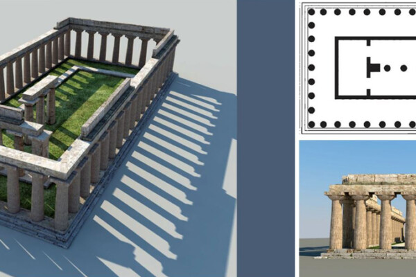 Τρισδιάστατη απεικόνιση των Ναών της Ποσειδωνίας