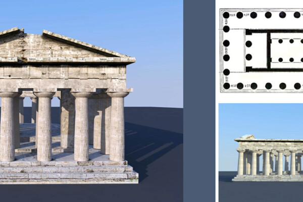 Τρισδιάστατη απεικόνιση των Ναών της Ποσειδωνίας