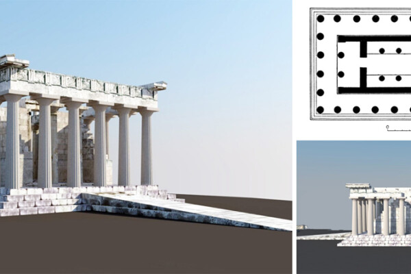 Τρισδιάστατη απεικόνιση του Ναού της Αφαίας στην Αίγινα